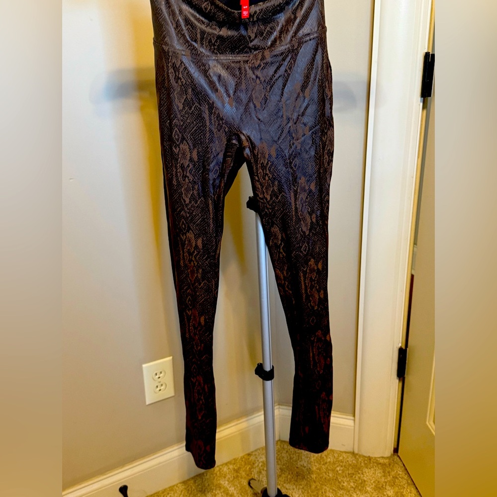 Spanx Faux Leather Snake Shine Leggings